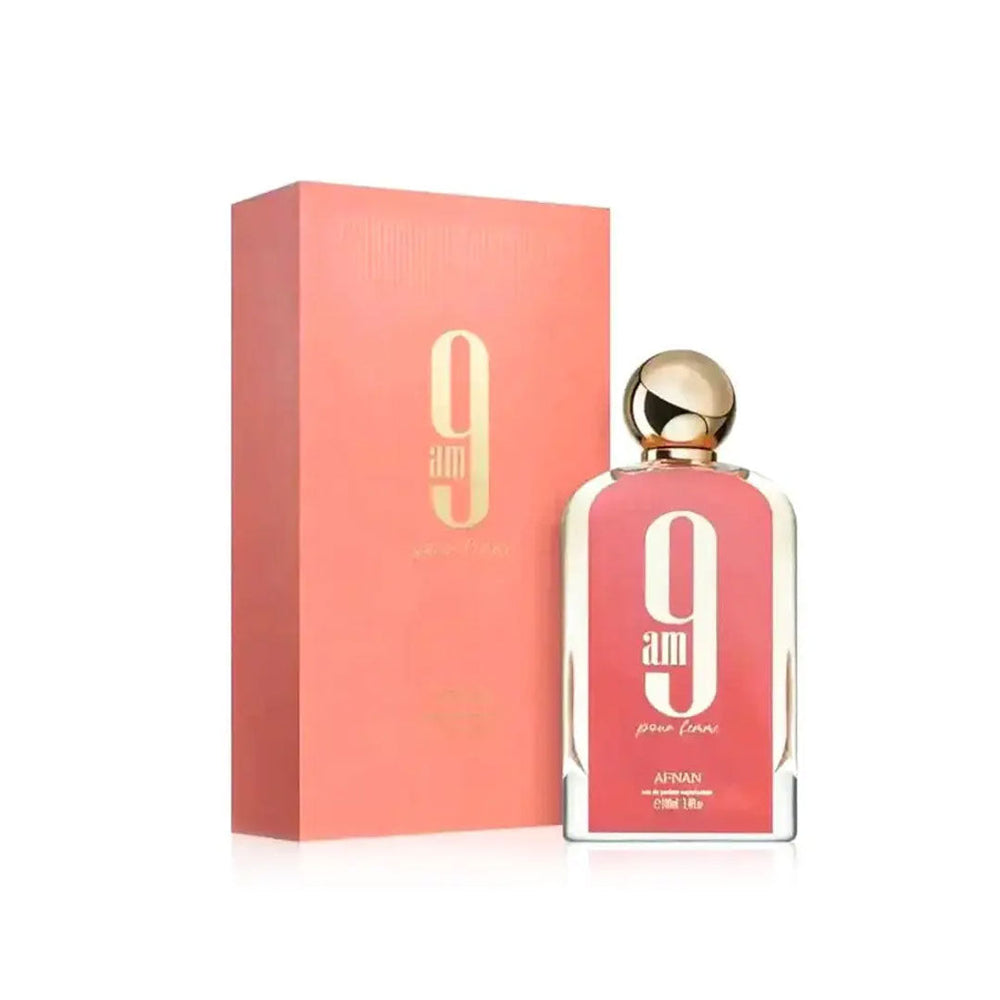 9am Pour Femme EDP 100ml bottle, elegant long-lasting women's perfume, front view.