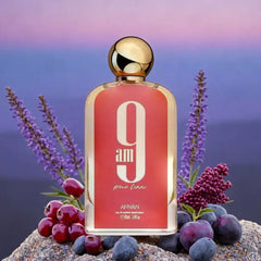 Elegant 9am Pour Femme EDP 100ml bottle, third view, showcasing its long-lasting, sophisticated fragrance.