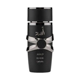 Asad Elixir Lattafa EDP 100ml - Bold men's perfume bottle, front view.