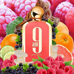 9am Pour Femme EDP 100ml, elegant perfume bottle, long-lasting women's fragrance.