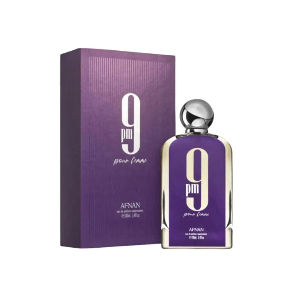 Afnan 9pm Pour Femme EDP 100ml women's perfume bottle, elegant and sophisticated fragrance.