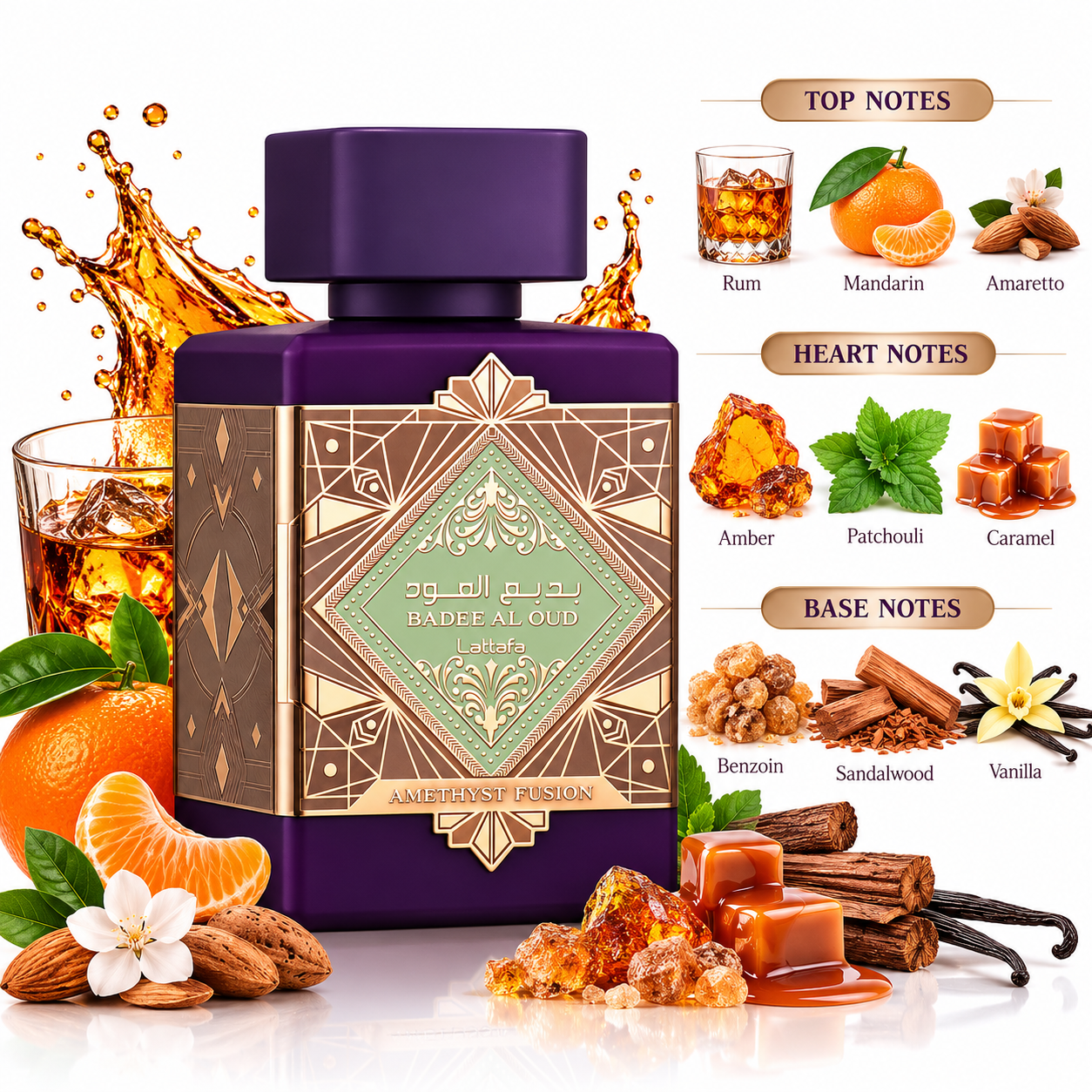 Badee Al Oud Amethyst Fusion Eau de Parfum 100ml By Lattafa