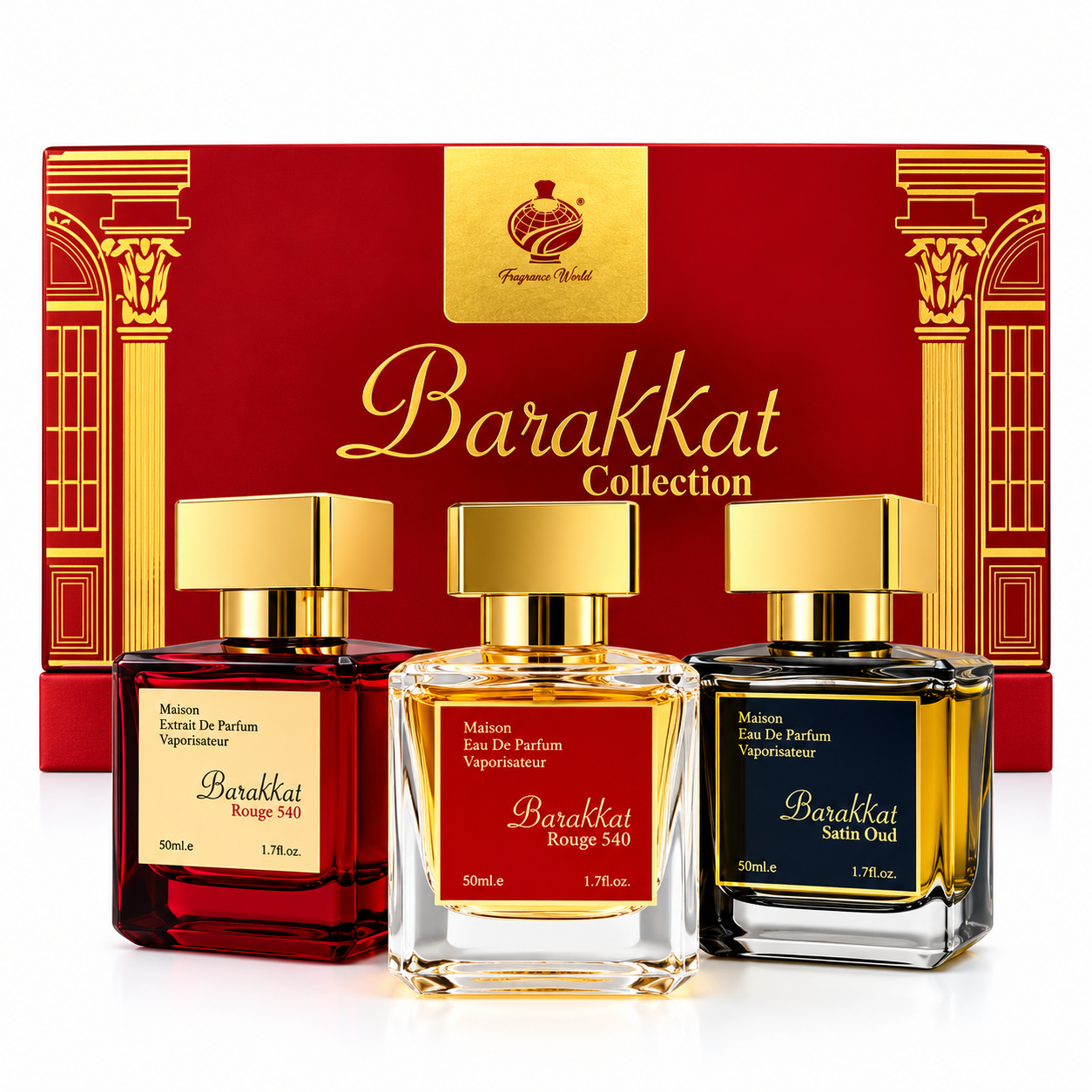 Barakkat Rouge 540 Perfume Giftset Collection 3x 50ml By Fragrance World