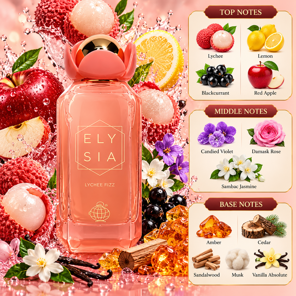 Elysia Lychee Fizz Eau de Parfum 100ml By Fragrance World