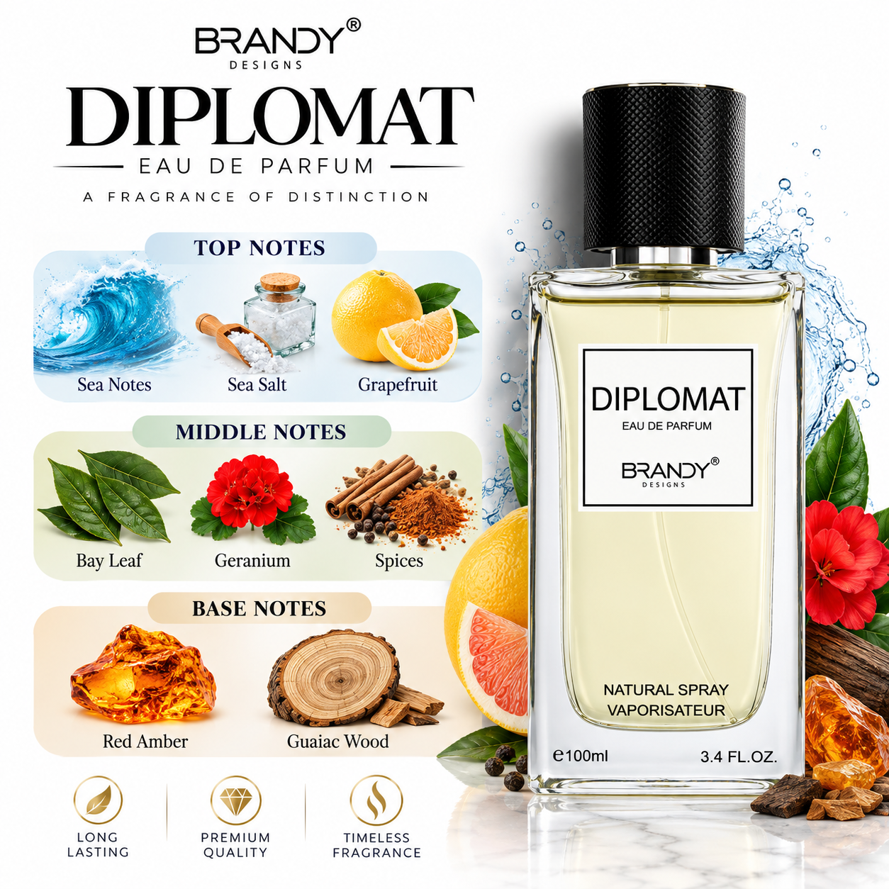 Diplomat Eau de Parfum 100ml By Brandy Design