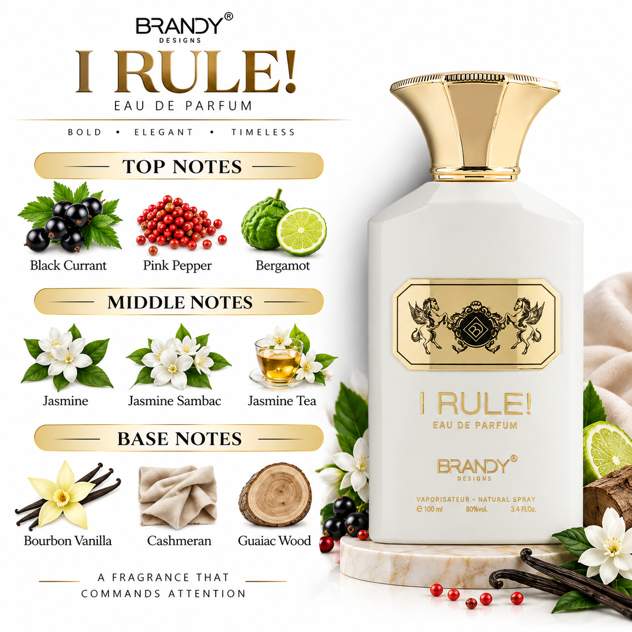 I RULE White Eau de Parfum 100ml By Brandy Design