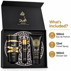 Asad Black 3Pcs Gift Set By Lattafa