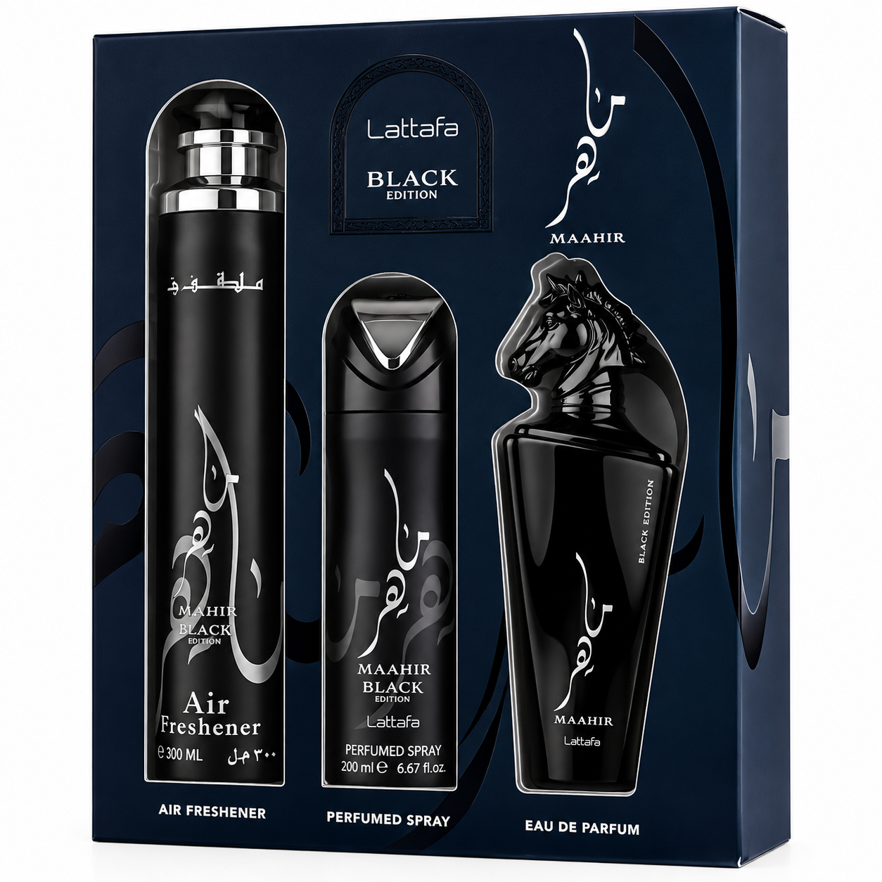 Maahir Black 3Pcs Gift Set By Lattafa