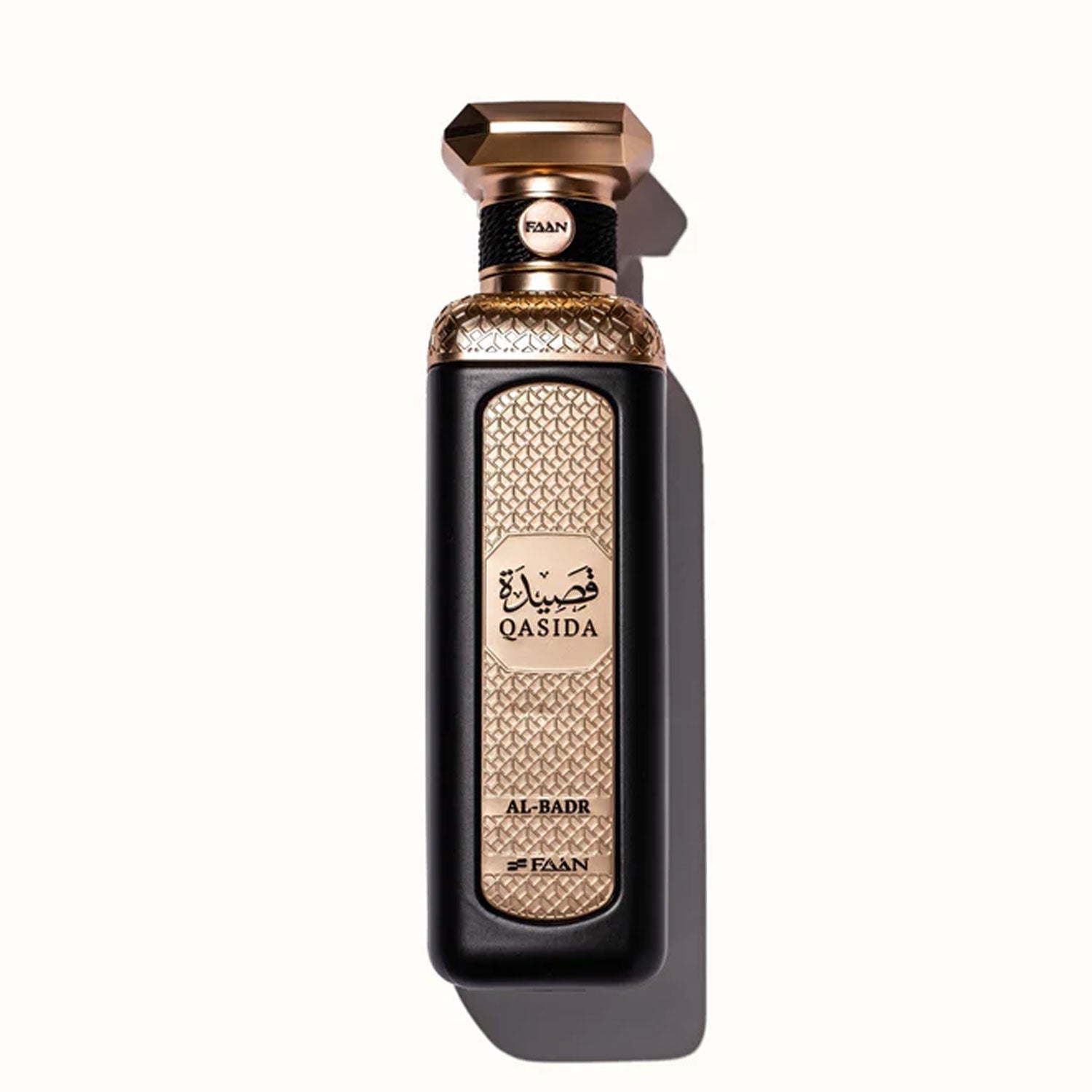 Qasida Al Badr 200ml perfume, luxurious fragrance bottle, front view.