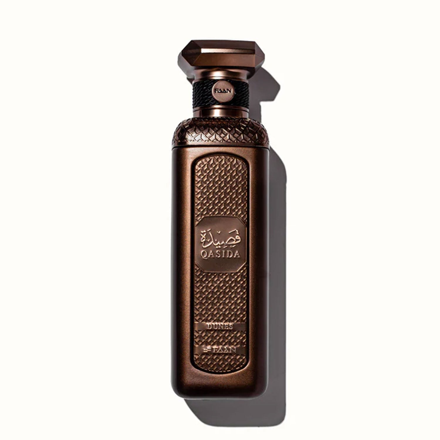 Qasida Dunes EDP 200ml by Faan - Unisex Luxury Perfume. Elegant bottle, front view.