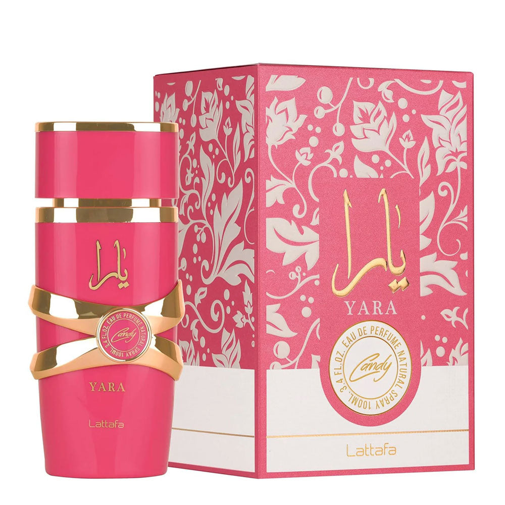 Yara Candy Lattafa EDP 100ml bottle, sweet fragrance perfume, third product image.