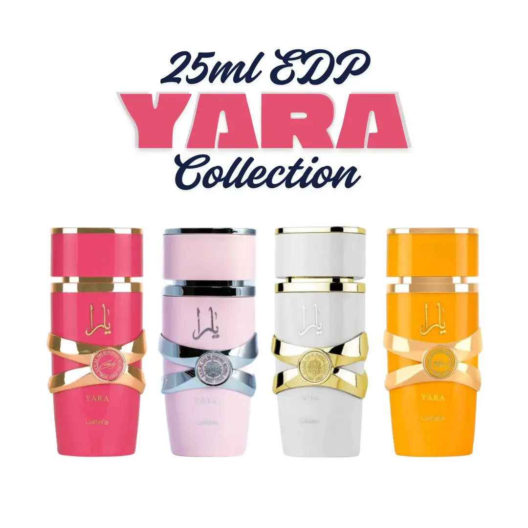 Lattafa My Yara Perfume Set – 4-piece collection, bottle, body lotion, shower gel, and spray, image 3 of 3.