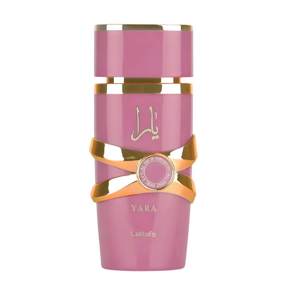 Yara Elixir Lattafa EDP 100ml, luxurious women's perfume bottle, front view.