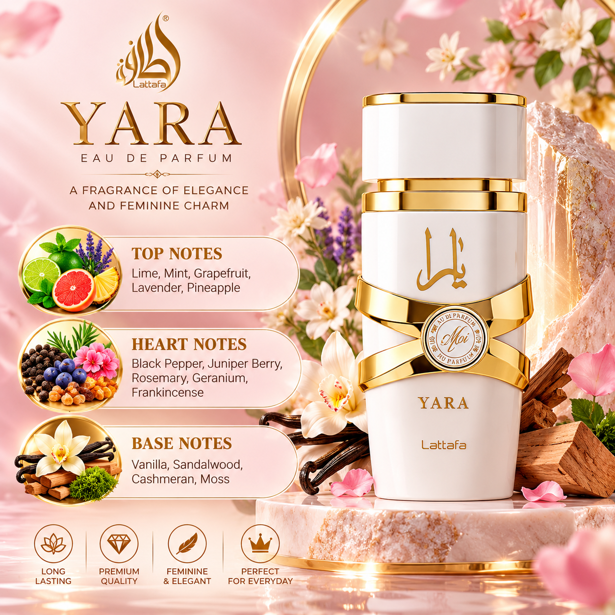Yara Moi Eau De Parfum 100ml By Lattafa